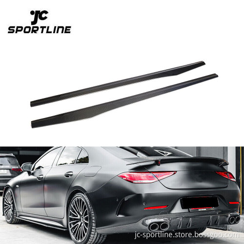 Pure Carbon Fiber Side Skirts for Mercedes Benz CLS400/CLS550/CLS53 AMG Sport 18-19